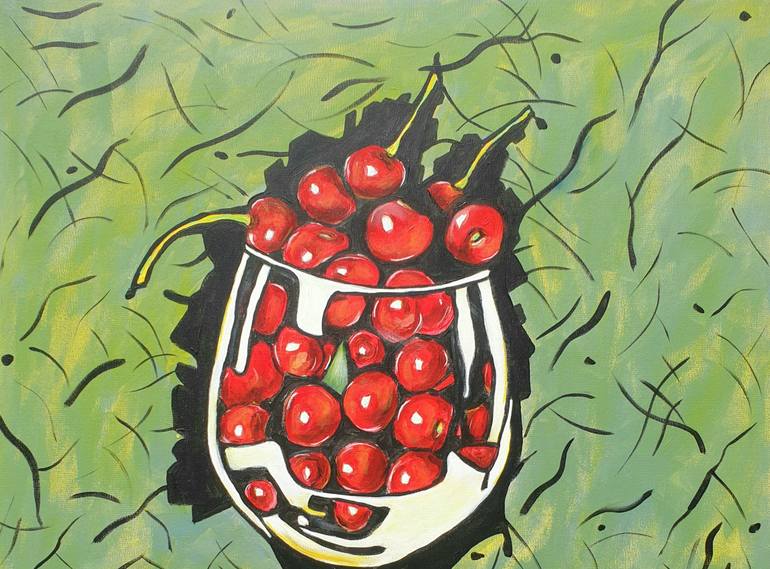 Original Abstract Still Life Painting by Yanina Grabek
