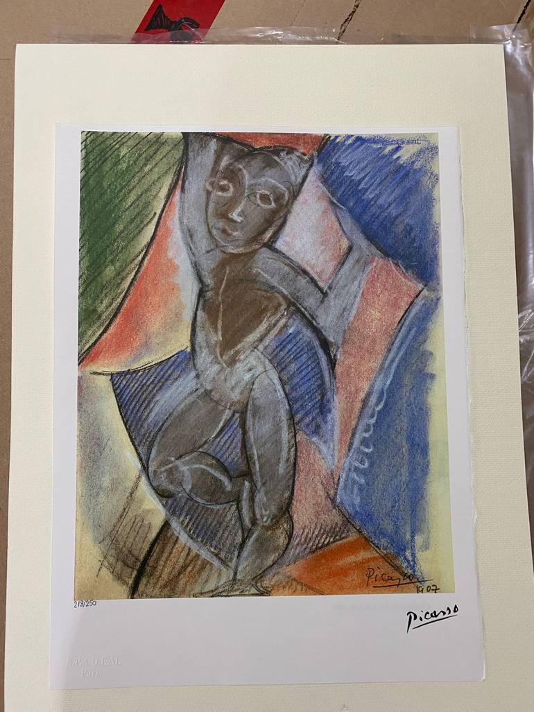 Original Cubism Nude Printmaking by Andrei Ilie Mirita