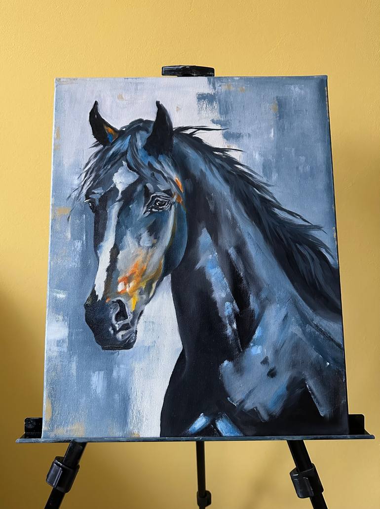 Original Art Nouveau Horse Painting by Olga Tkachova