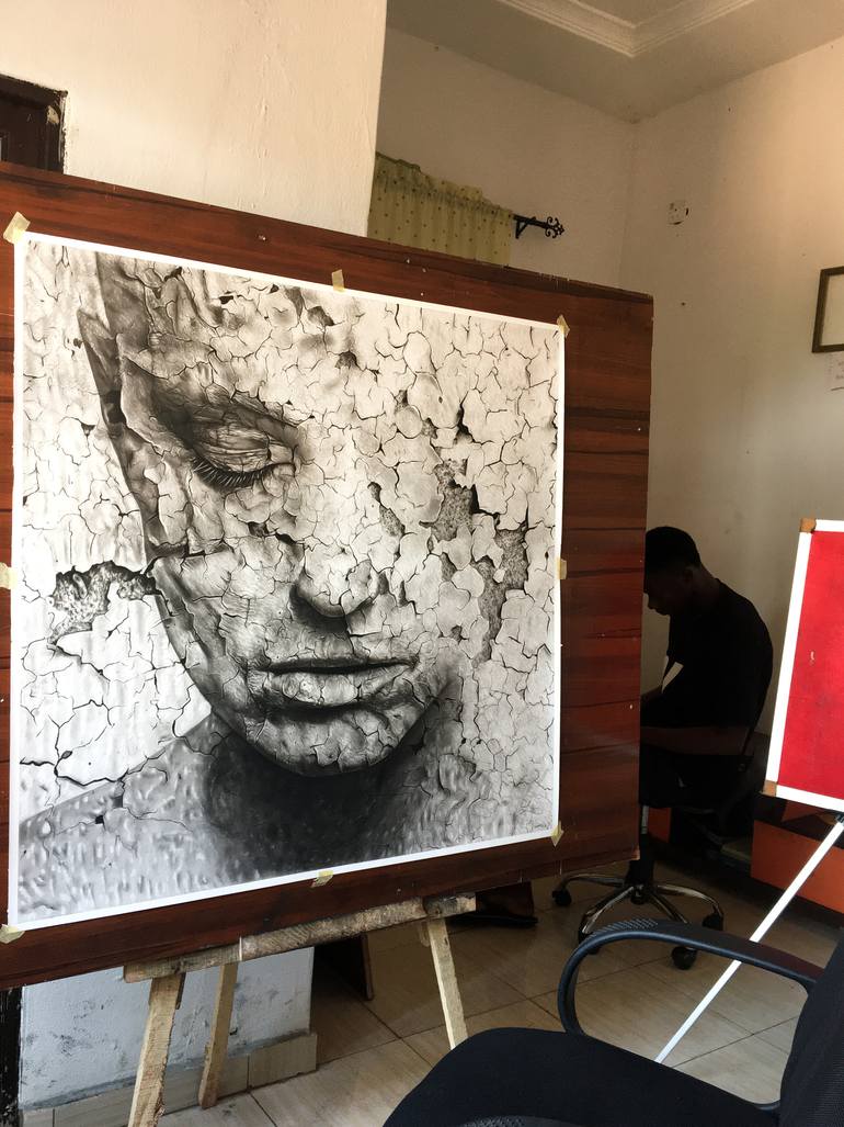 Original Abstract Expressionism Time Drawing by Ezekiel Orie