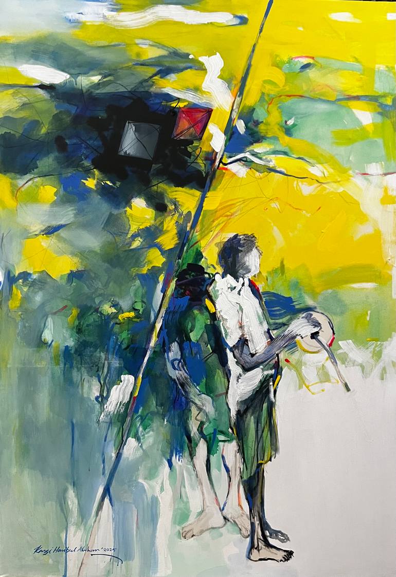 Original Expressionism Abstract Painting by Kazi Hasibul Ahshan