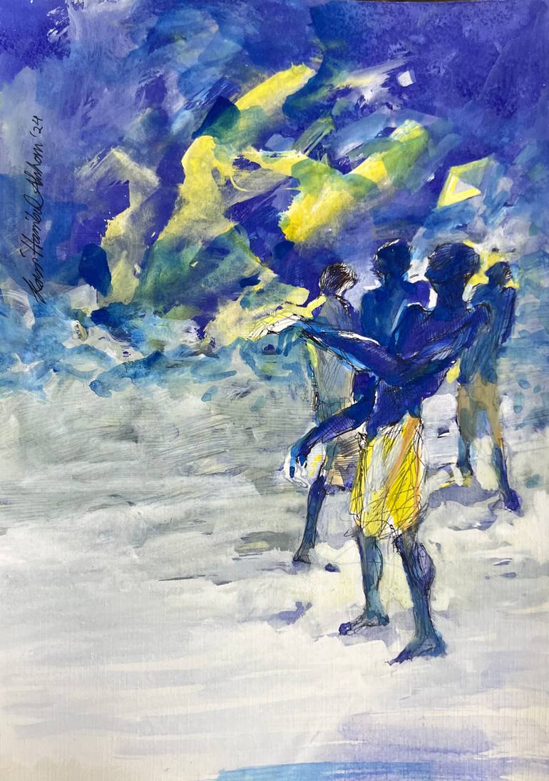 Original Abstract Painting by Kazi Hasibul Ahshan | Abstract Expressionism Art on Paper | Children of the Light