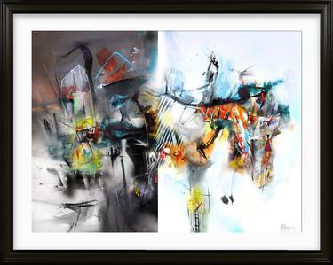 Original Abstract Expressionism Abstract Mixed Media by Hernan Paravic