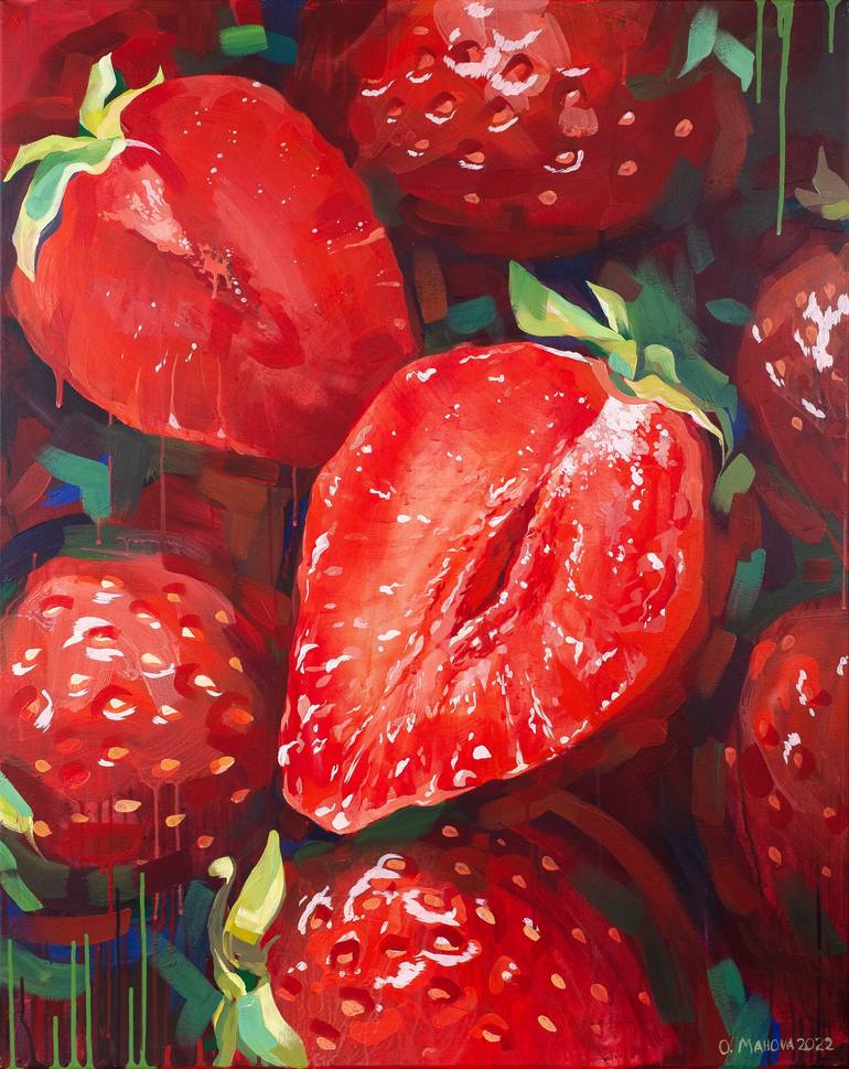 Strawberry Painting by Olga Mahova | Saatchi Art Netherlands