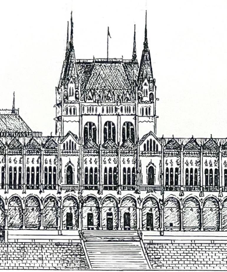 Original Realism Architecture Drawing by Olena Romazanova