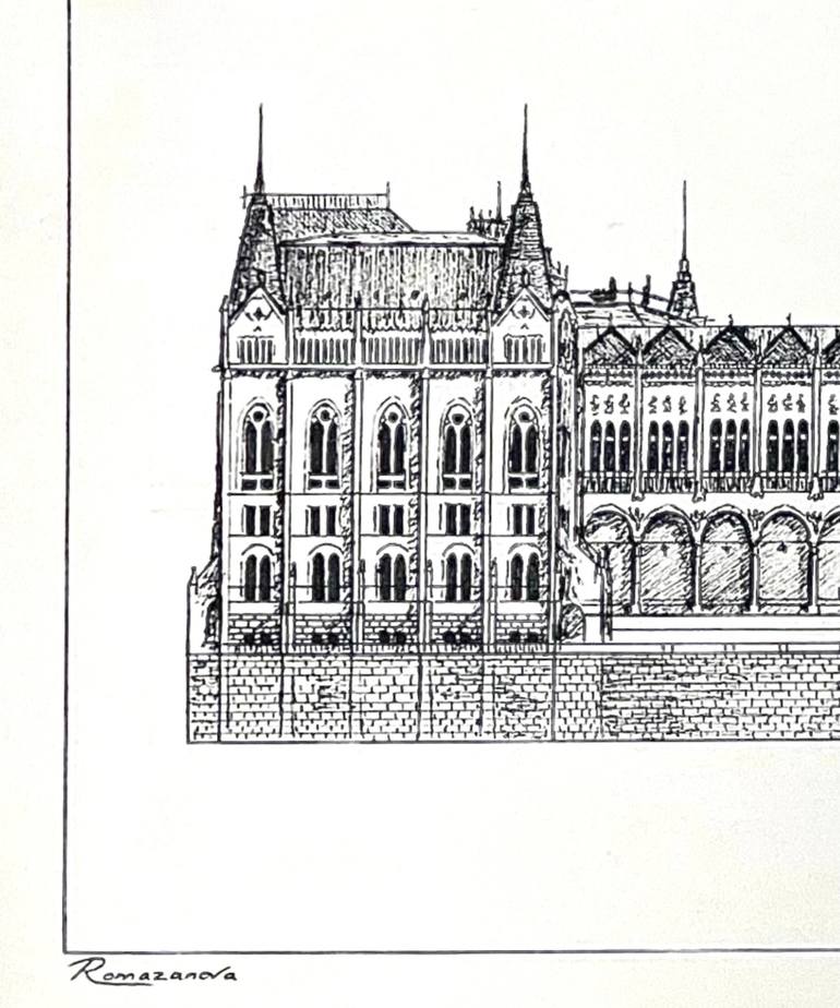 Original Realism Architecture Drawing by Olena Romazanova