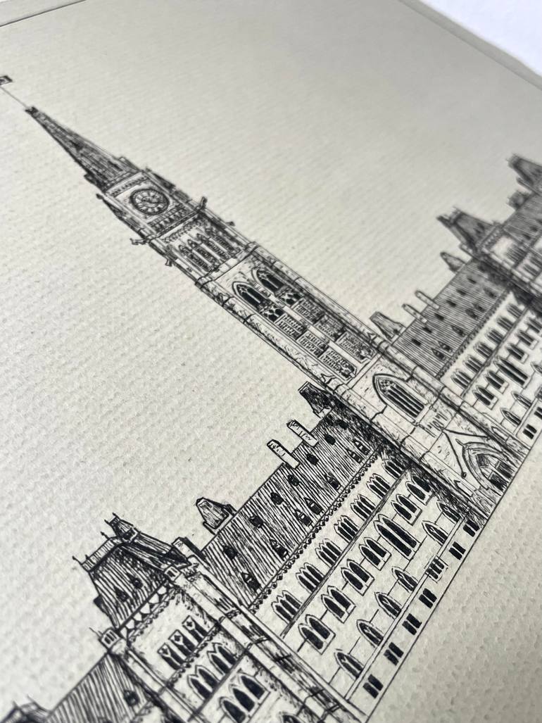 Original Realism Architecture Drawing by Olena Romazanova