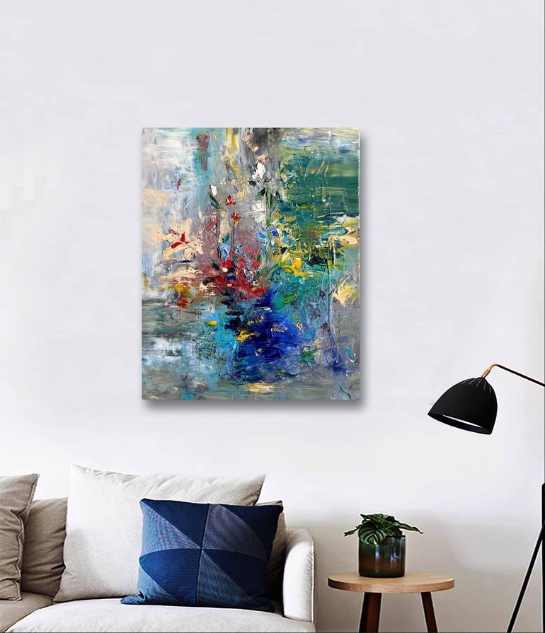 Original Abstract Expressionism Botanic Painting by Irshi Ka