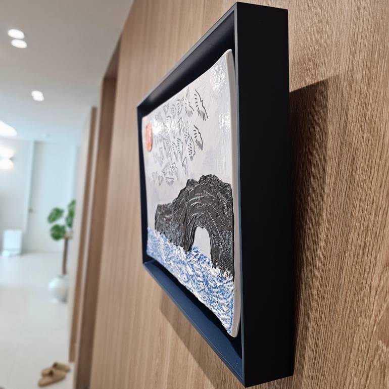 Original Abstract Landscape Mixed Media by Jion Tak