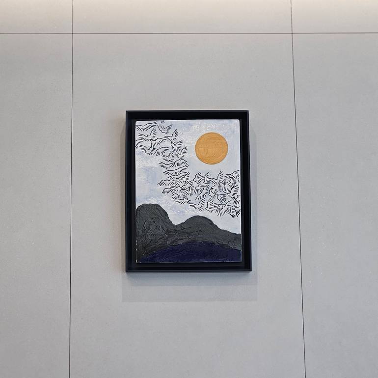 Original Abstract Landscape Mixed Media by Jion Tak