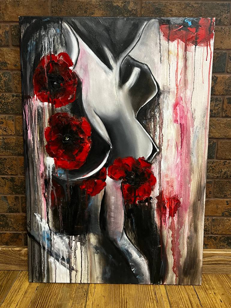 Original Abstract Expressionism Nude Painting by Anna K