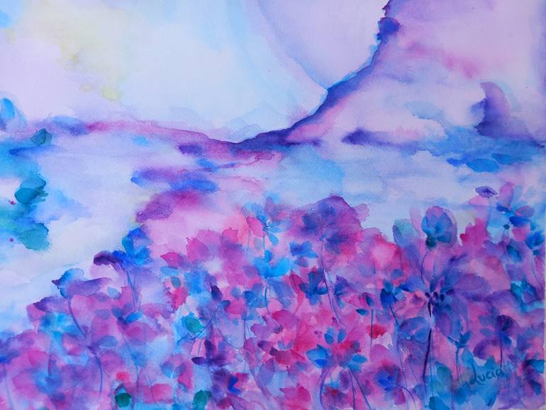 Original Abstract Expressionism Landscape Painting by Lucia Luce