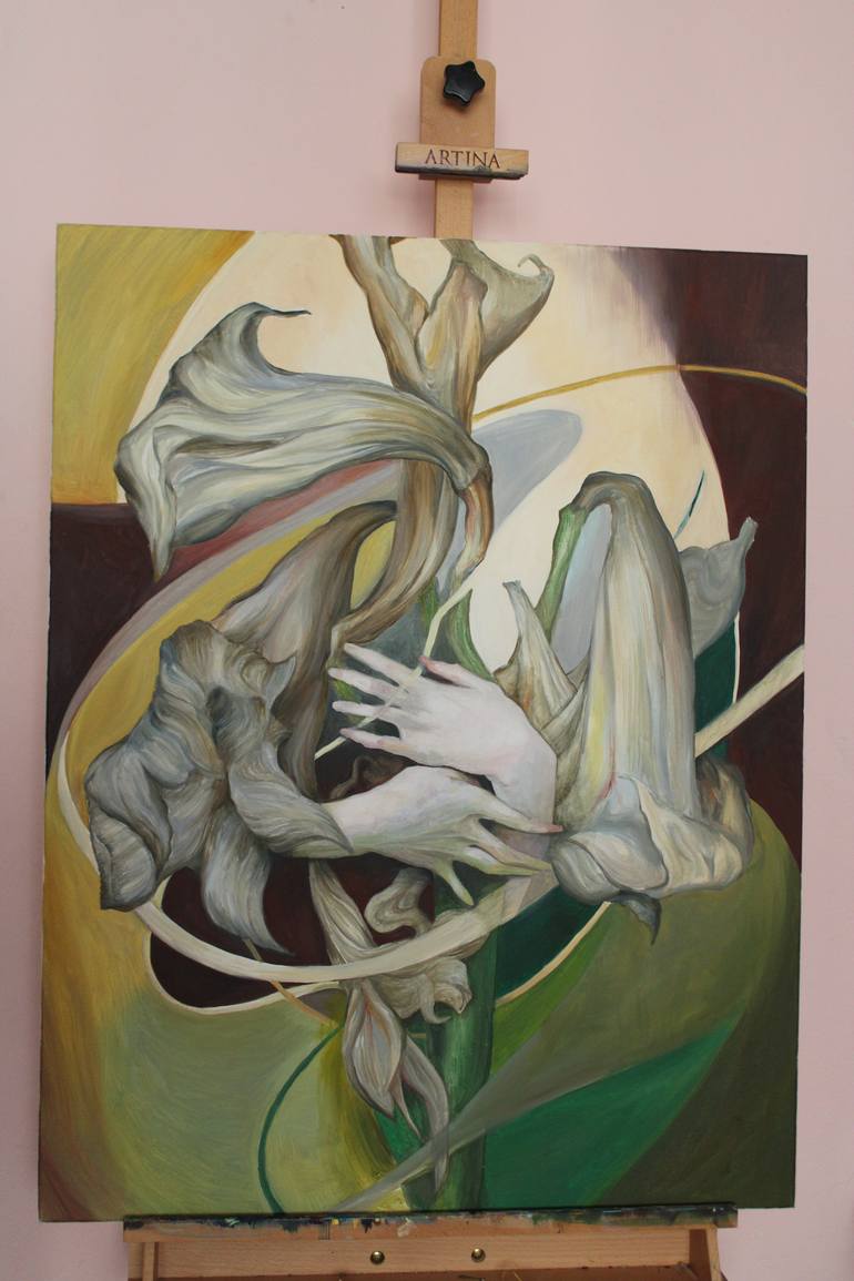 Original Modernism Floral Painting by Teodora Marinova