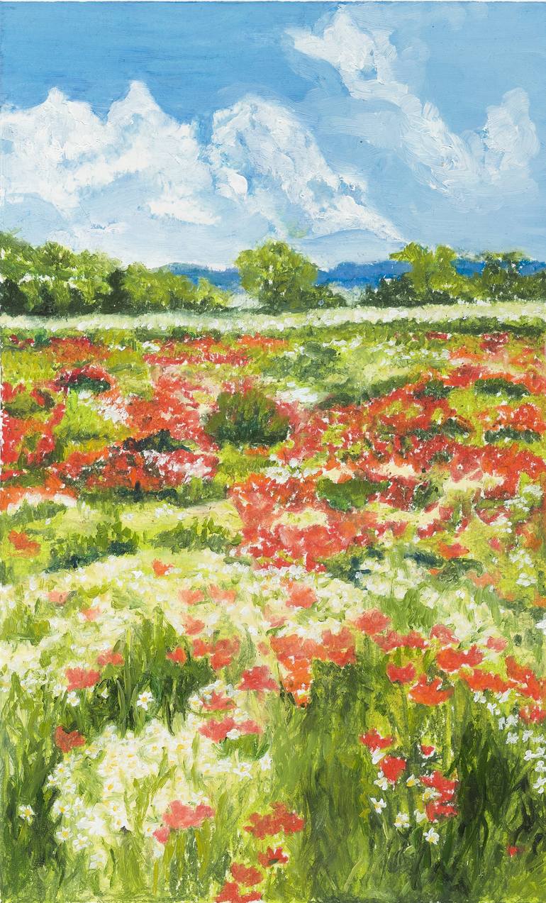 Original Expressionism Landscape Drawing by Vladi Skrivan