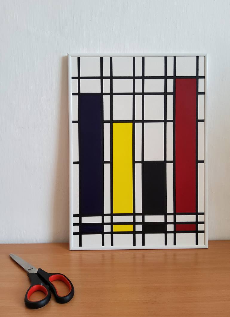 Original Abstract Geometric Painting by Oksana Shatalova