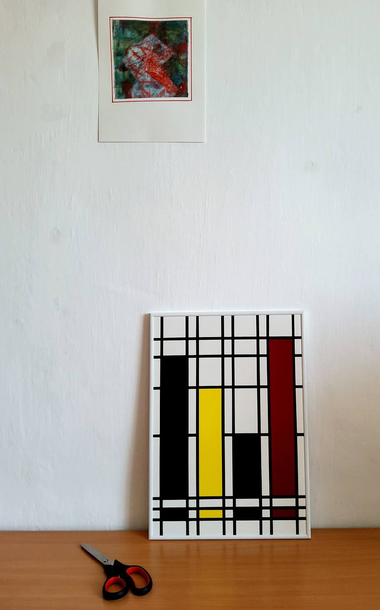 Original Abstract Geometric Painting by Oksana Shatalova