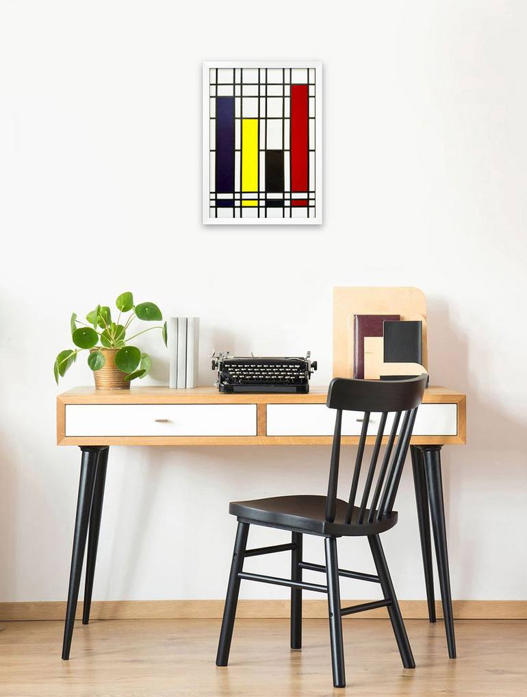 Original Abstract Geometric Painting by Oksana Shatalova