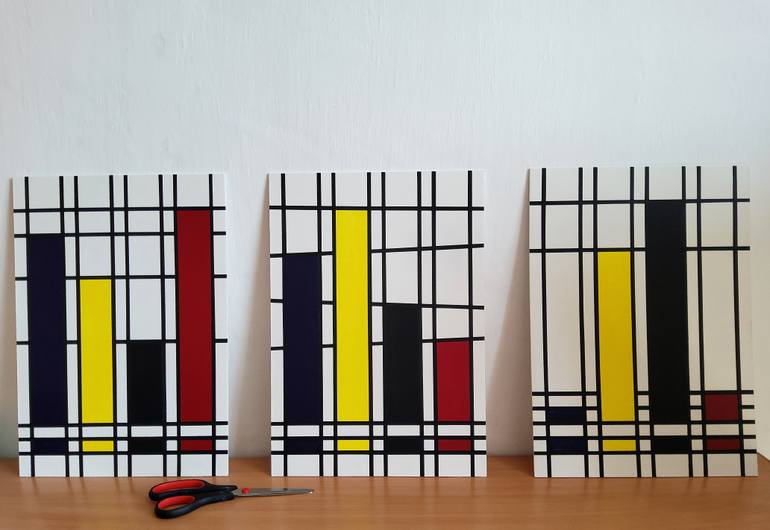 Original Abstract Geometric Painting by Oksana Shatalova
