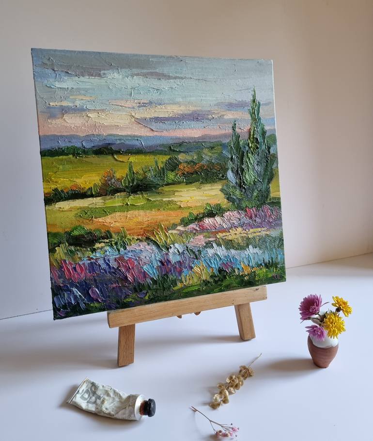 Original Abstract Landscape Painting by Oxana Tozlovanu