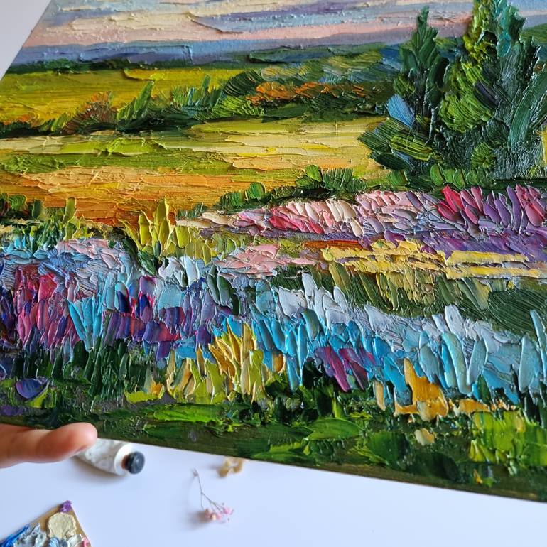 Original Abstract Landscape Painting by Oxana Tozlovanu