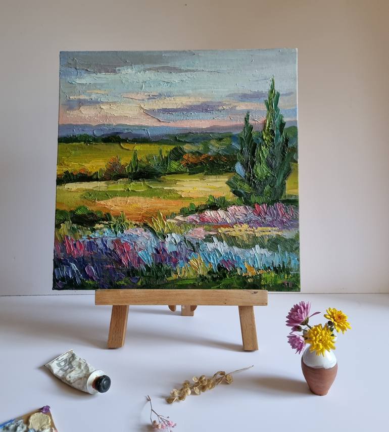 Original Abstract Landscape Painting by Oxana Tozlovanu