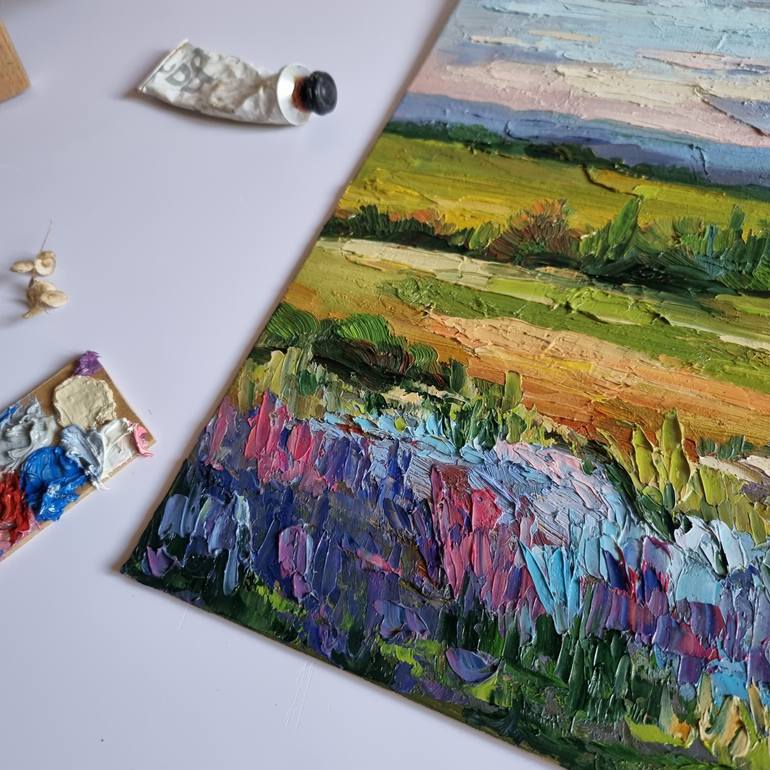 Original Abstract Landscape Painting by Oxana Tozlovanu
