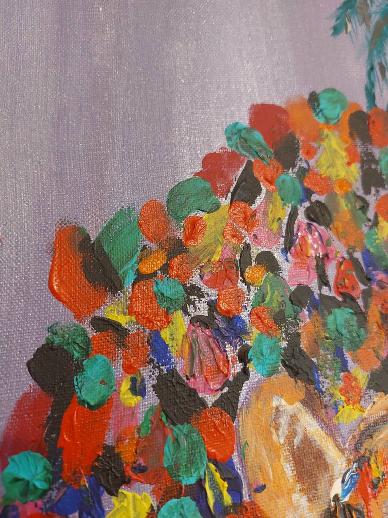 Original Abstract Expressionism Animal Painting by Linda Anani