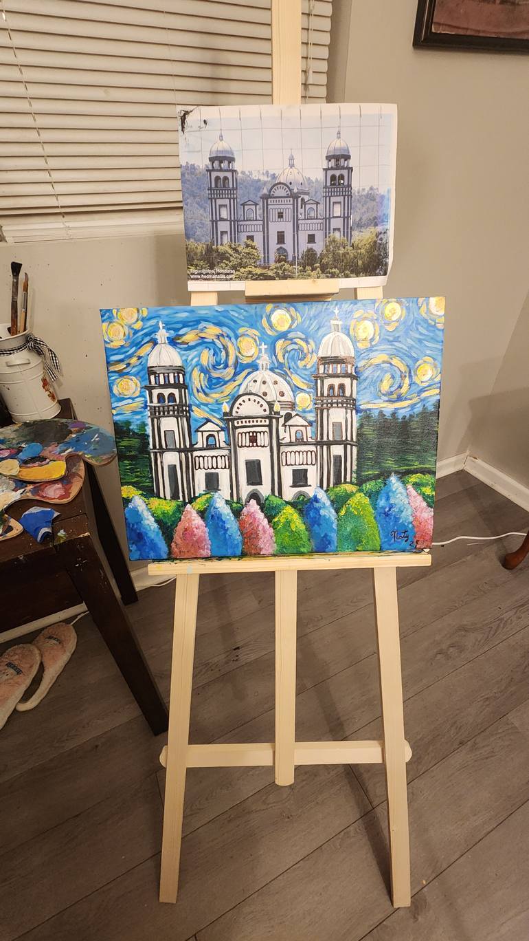Original Abstract Expressionism Architecture Painting by Scarleth Bonilla
