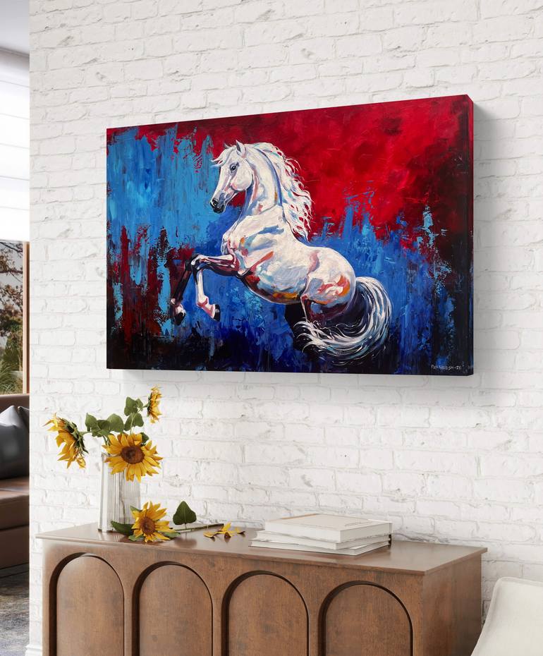 Original Abstract Expressionism Animal Painting by Pratheesh Pk