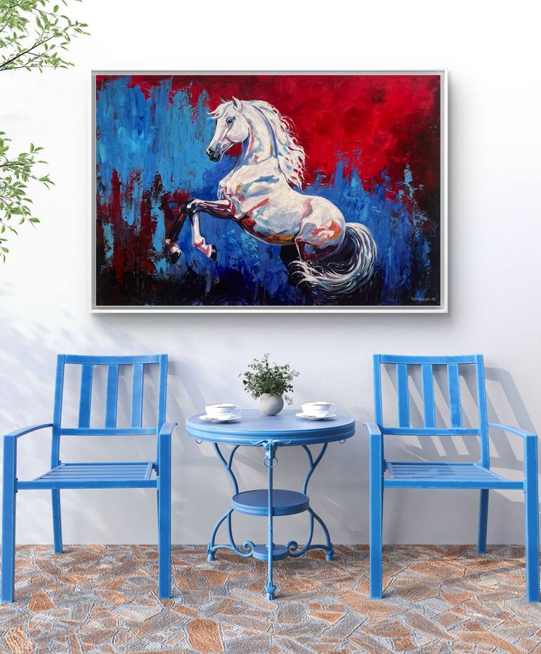 Original Abstract Expressionism Animal Painting by Pratheesh Pk