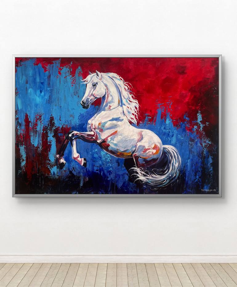 Original Abstract Expressionism Animal Painting by Pratheesh Pk