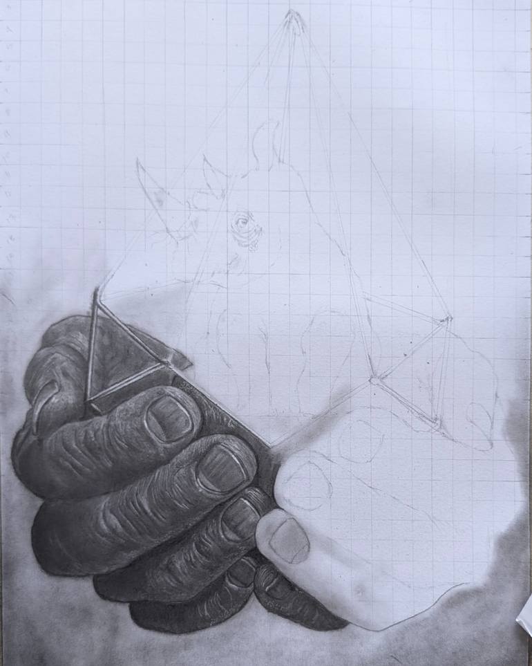 Original Black & White Classical Mythology Drawing by Ak'S Art Gallery