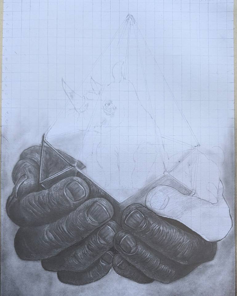 Original Black & White Classical Mythology Drawing by Ak'S Art Gallery