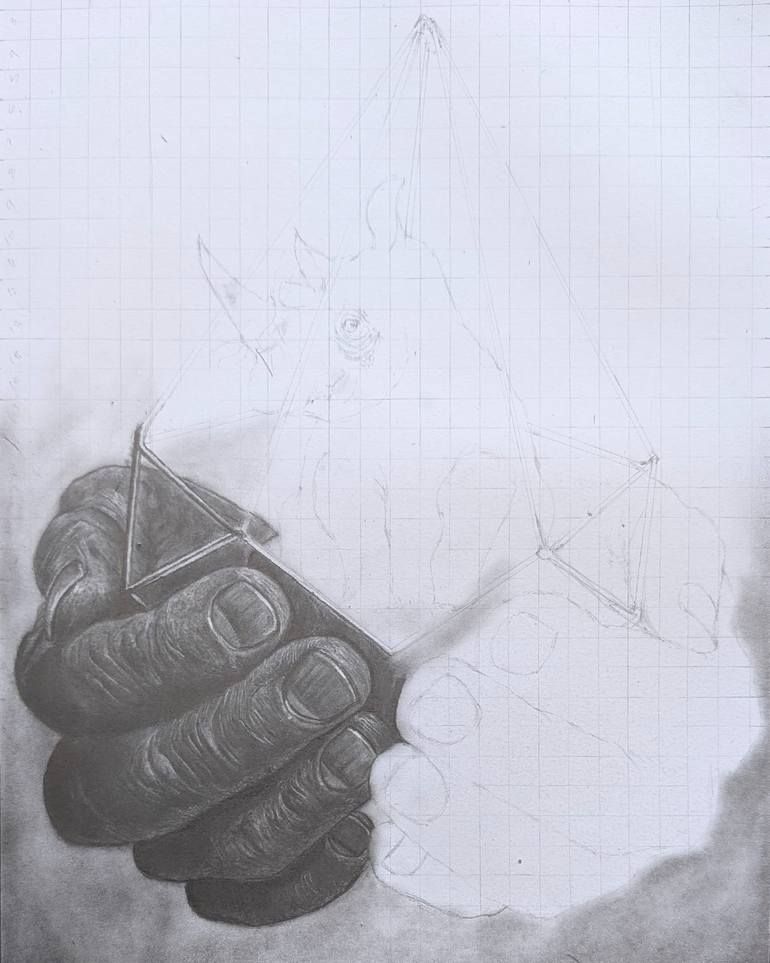 Original Black & White Classical Mythology Drawing by Ak'S Art Gallery