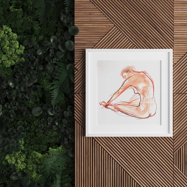 Original Figurative Nude Drawing by Christina Shakula