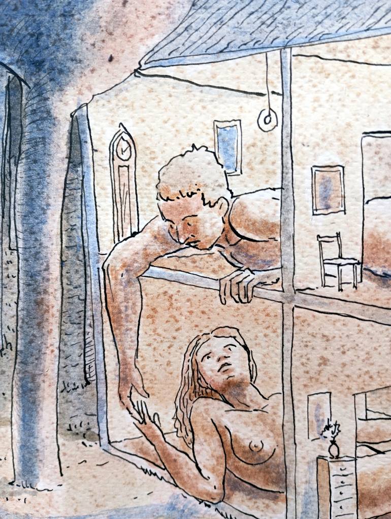 Original Figurative People Drawing by Paolo Floriano Beneforti