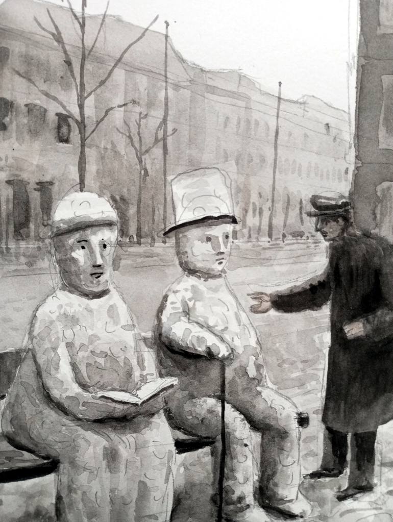 Original Figurative People Painting by Paolo Floriano Beneforti
