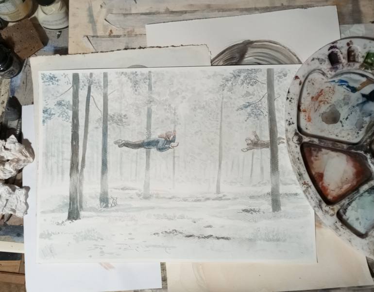 Original Figurative Landscape Painting by Paolo Floriano Beneforti