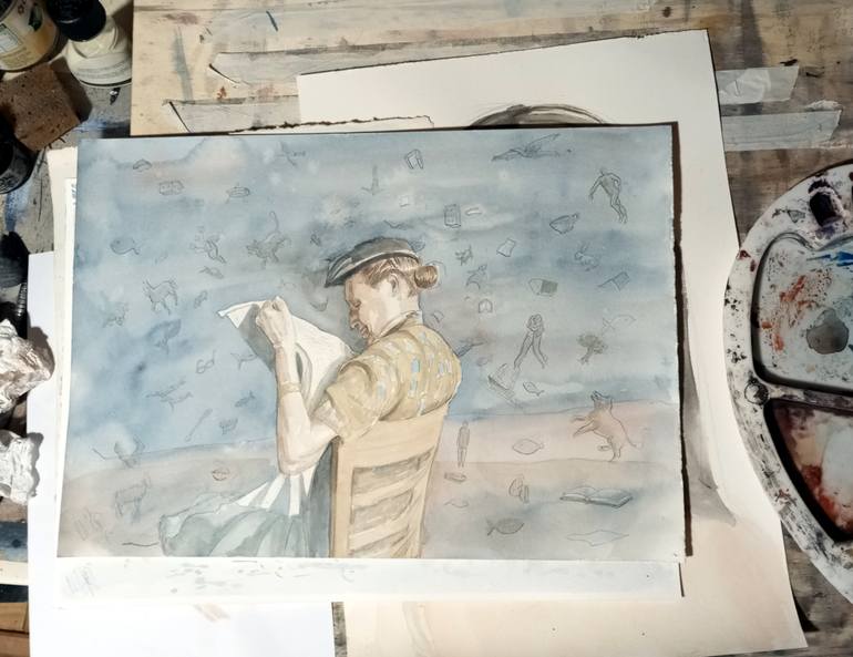 Original Figurative People Painting by Paolo Floriano Beneforti