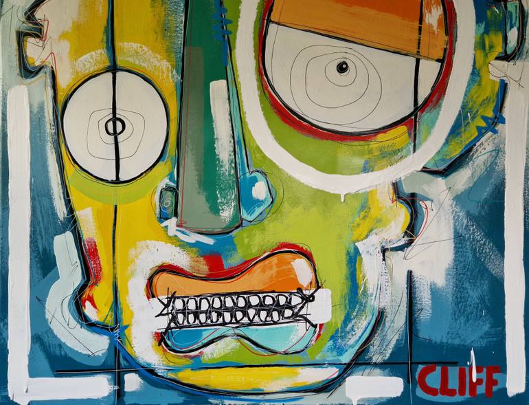 Original Abstract Expressionism People Painting by Cliff Phillips