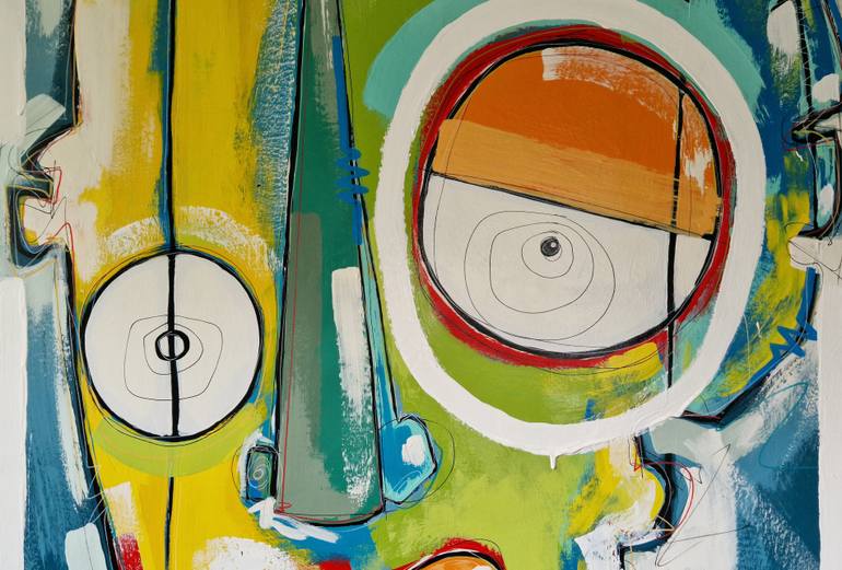 Original Abstract Expressionism People Painting by Cliff Phillips