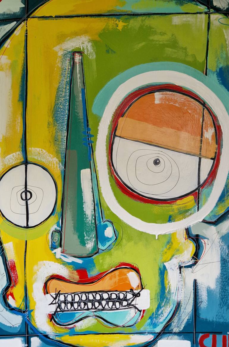 Original Abstract Expressionism People Painting by Cliff Phillips