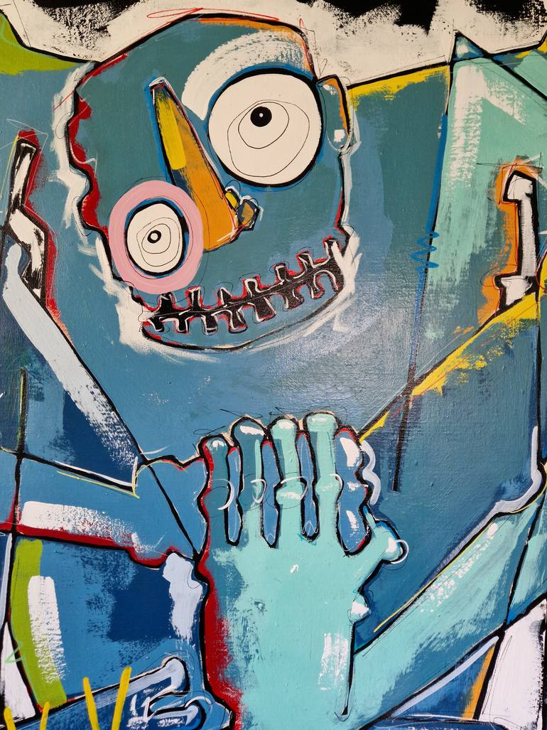 Original Abstract People Painting by Cliff Phillips