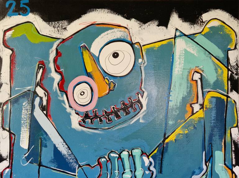 Original Abstract People Painting by Cliff Phillips
