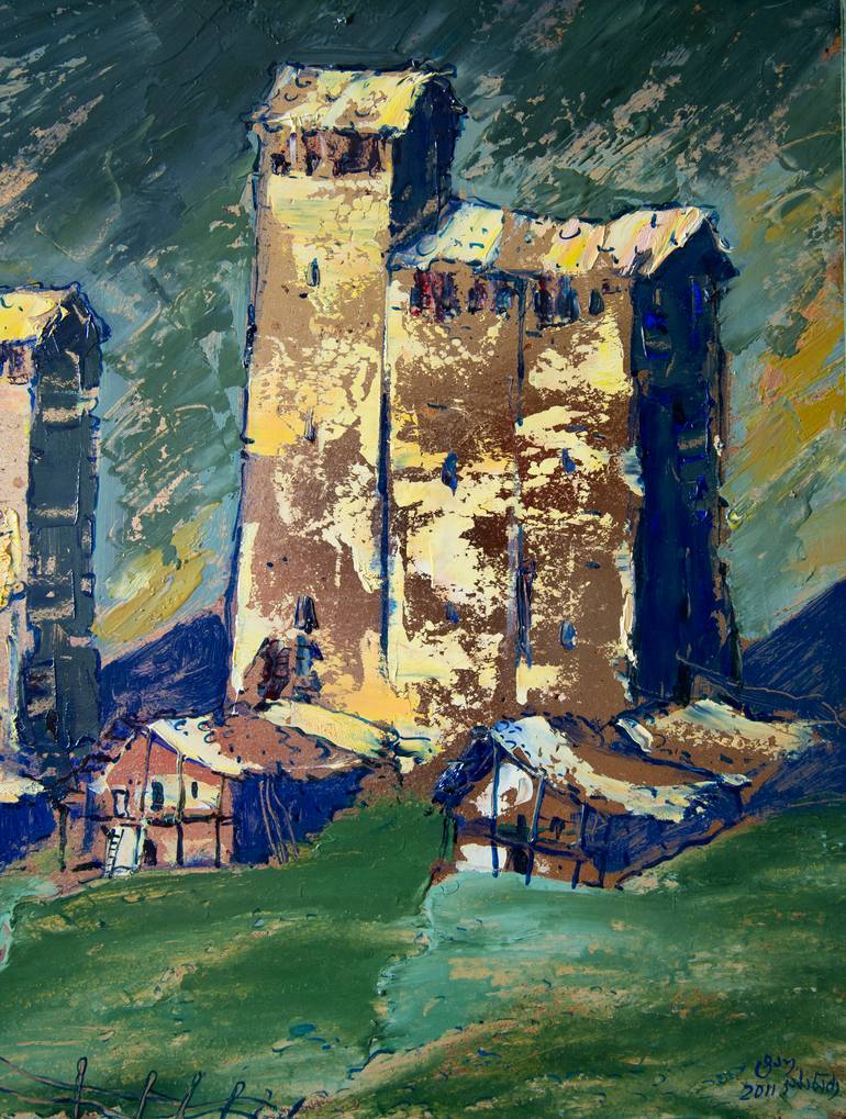 Original Expressionism Landscape Painting by Vitali Kapanadze