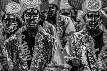 Candombe drummers at calls parade, montevideo, uruguay thumb