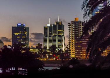 Montevideo Cityscape Scene at Twilight thumb