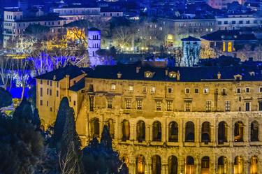 Night Scene Rome Cityscape Aerial View thumb