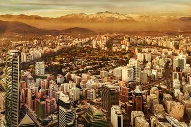 Santiago de Chile Aerial View from San Cristobal Hill thumb