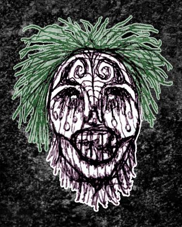 Creepy Zombie Head Illustration thumb